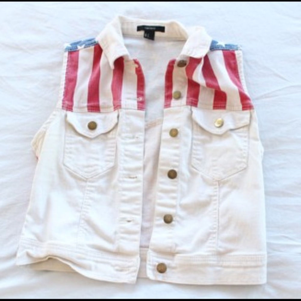 Forever 21 American flag vest